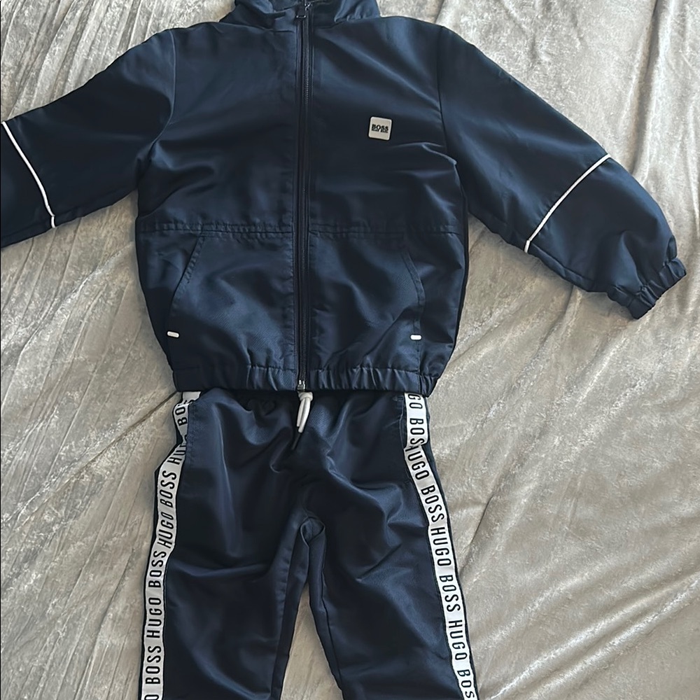 SOLD Hugo Boss Navy Tracksuit with White Accents